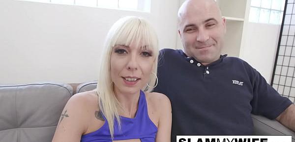  Skinny blonde babe takes a strangers cock up the ass